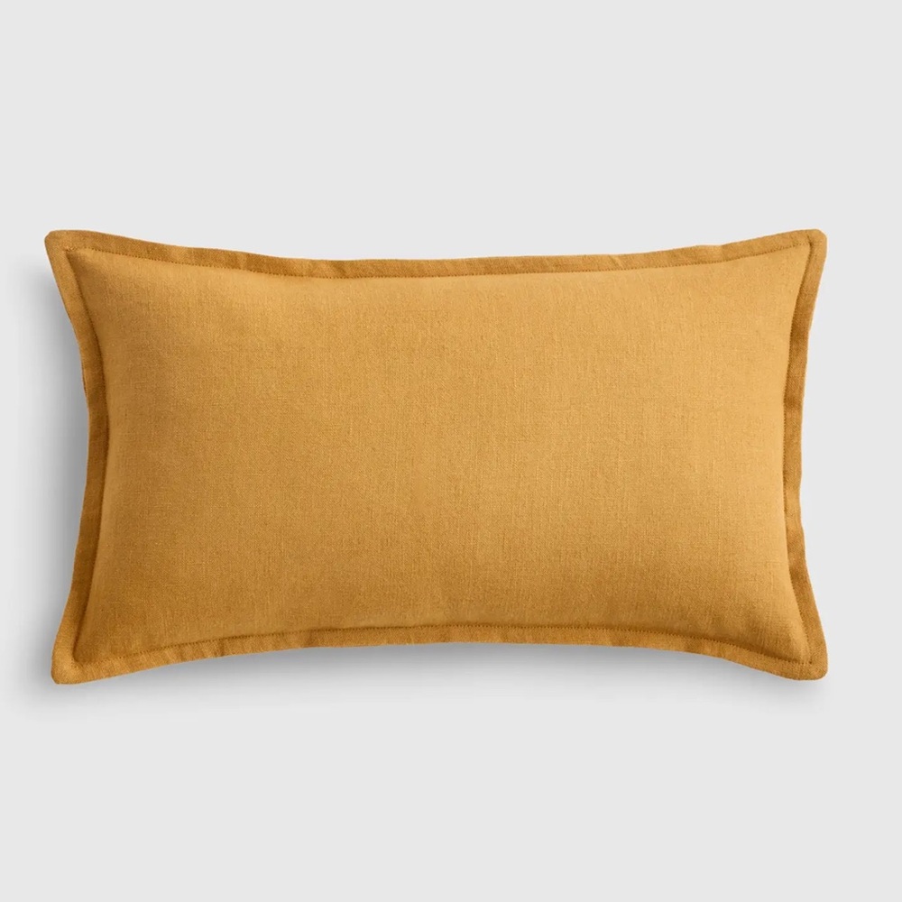 NWOT QUINCE 12x20 European Linen Flange Edge Pillow Cover Goldenrod 5804